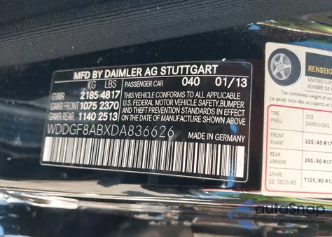 2013 Mercedes-Benz C 300 Sport 4Matic from USA, damaged, VIN WDDGF8ABXDA836626